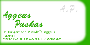 aggeus puskas business card